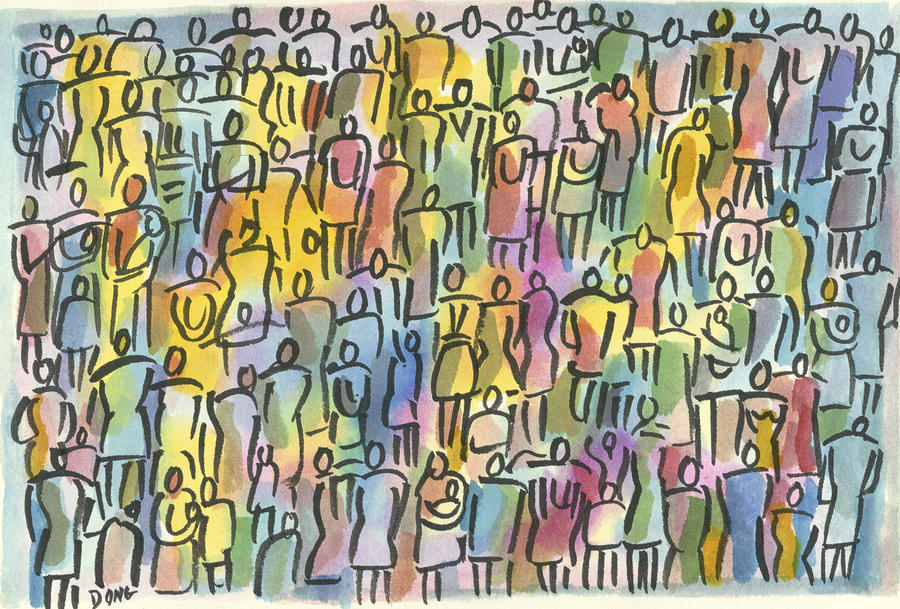 Crowd In Color Digital Art by Diana Ong