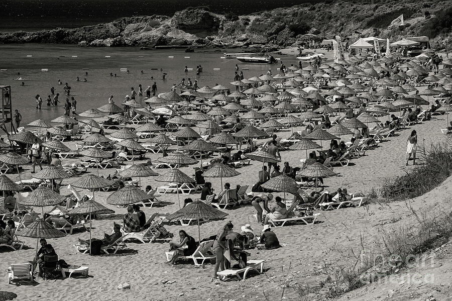 Crowded Aegean Beach 3 Photograph by Bob Phillips