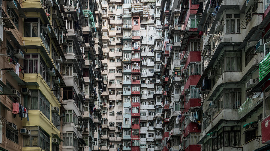 Crowded apartment buildings in Hong Kong Photograph by Spreephoto.de