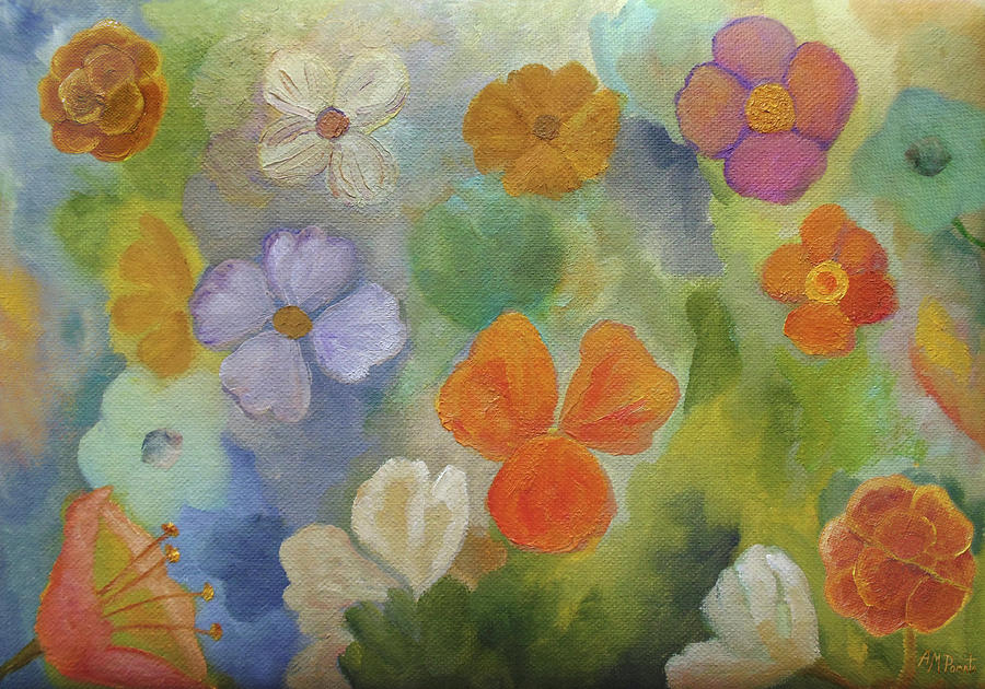 Crowded Garden Painting by Angeles M Pomata