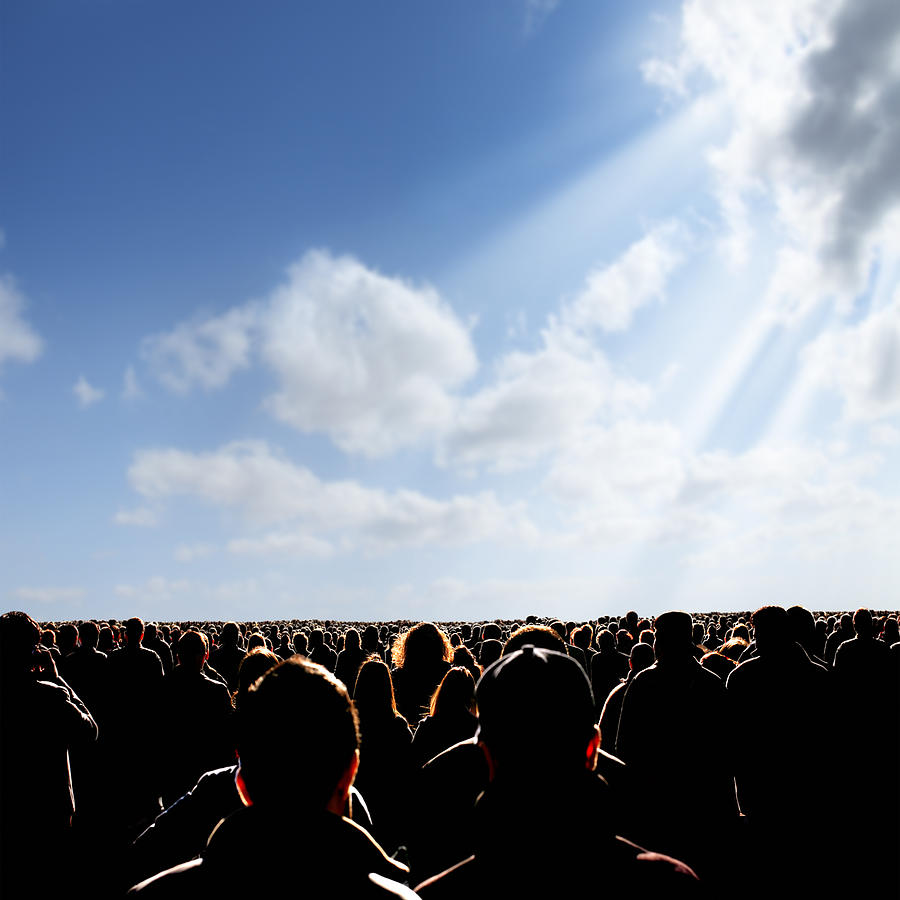 Crowded People Over Sunny Sky Photograph by Imagedepotpro