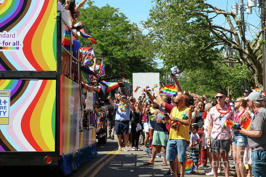 Crowds fill the street for Pride Car Parade Float Photograph by David ...