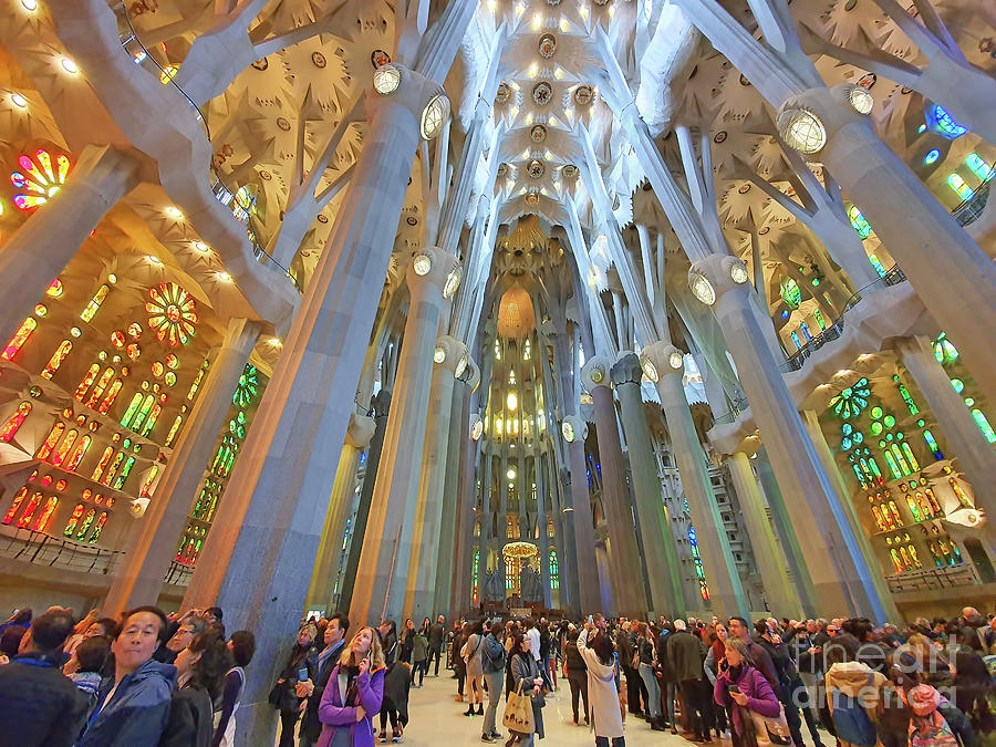 Crowds visiting Sagrada Familia Cathedral Photograph by Cosmin ...