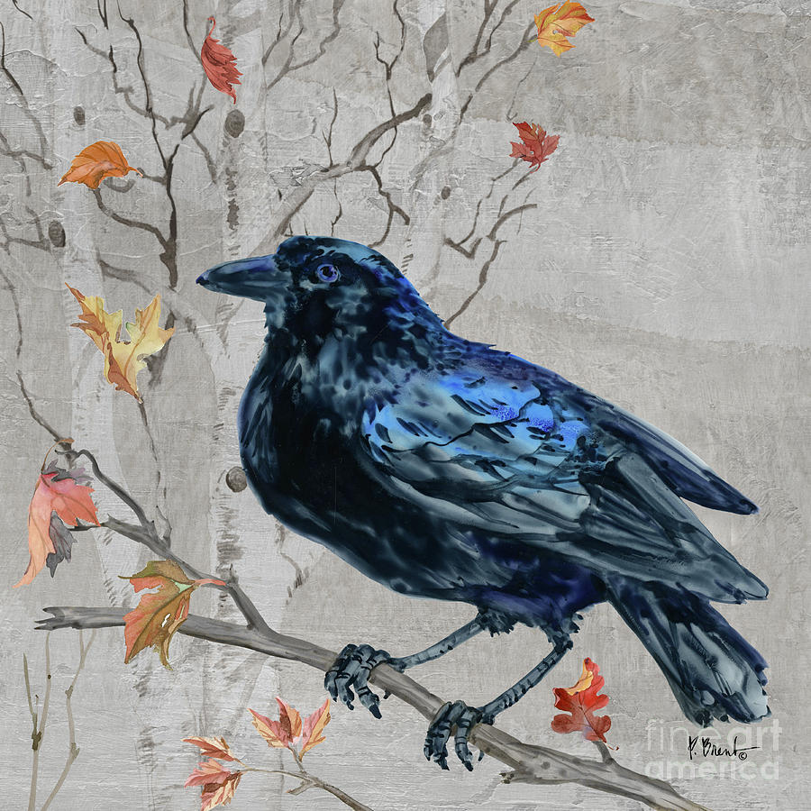 Crow Painting - Crowing Woods II by Paul Brent