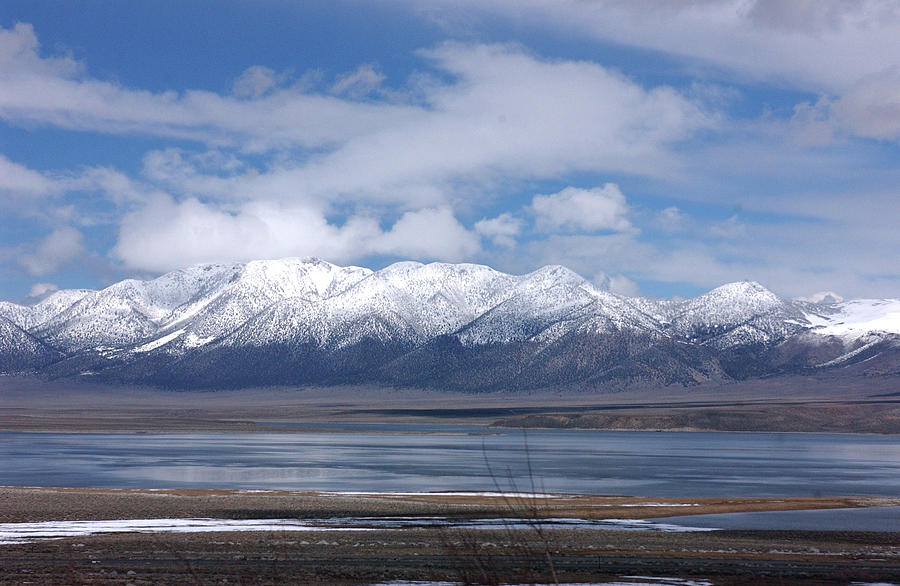 Crowley Lake - Winter - Sierra Nevada Mt. Range Photograph by Bonnie Colgan