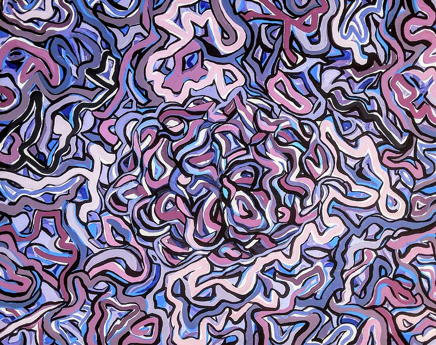 Abstract Painting - Crown Chakra Purple Haze Chakra Series by LaToya Cole