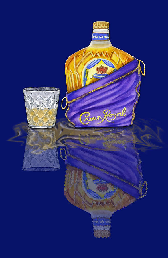 Crown Royal Whiskeys Reflection Mixed Media by Kelly Mills