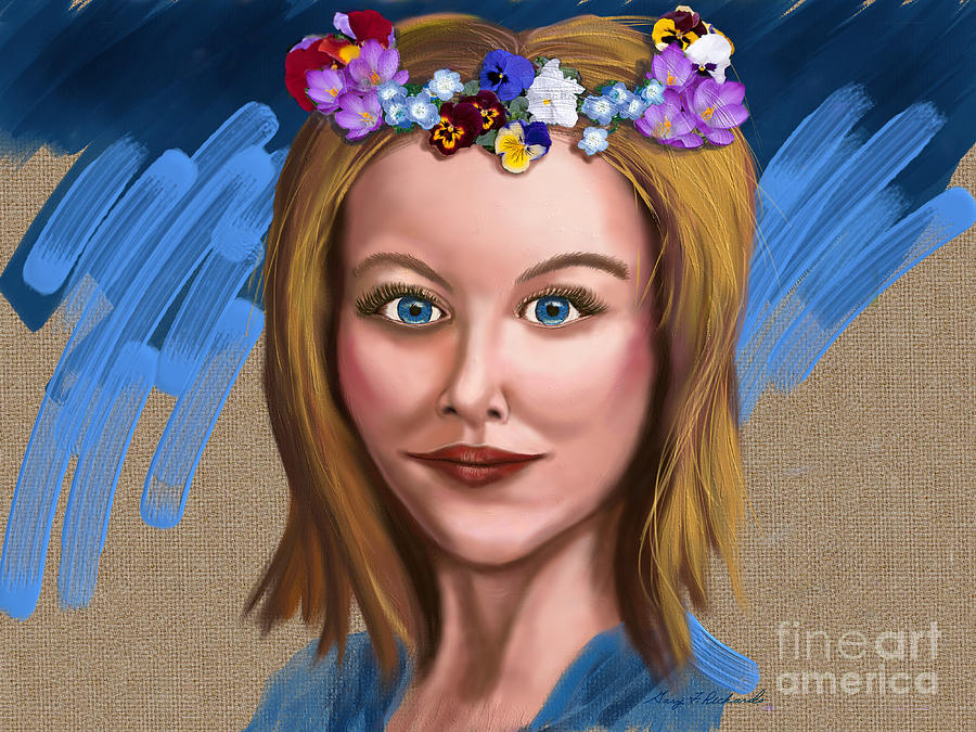 Spring Digital Art - Crowned Beauty by Gary F Richards