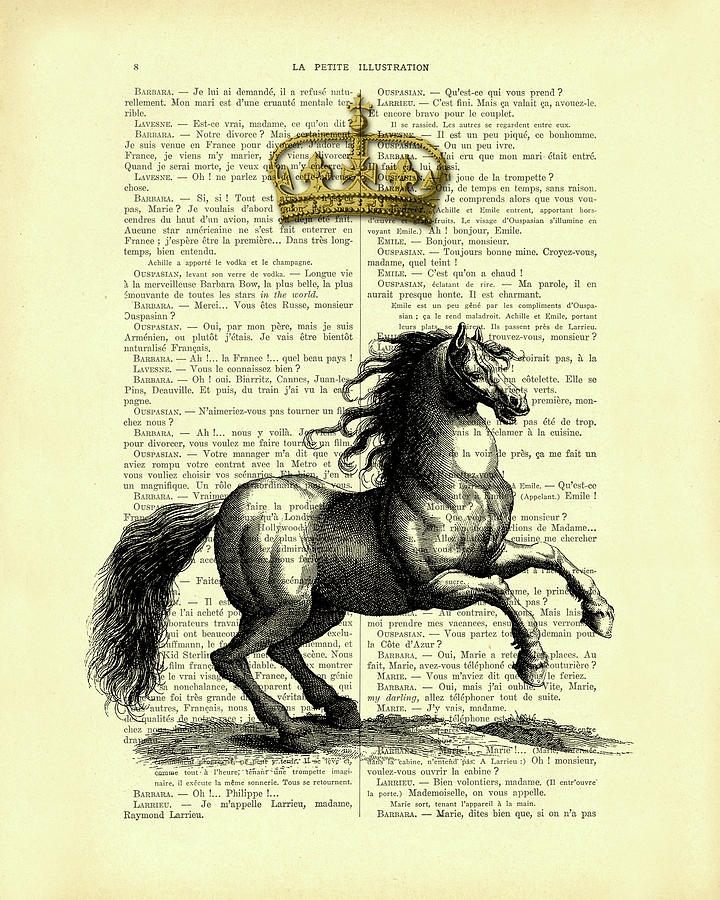 Horse Digital Art - Crowned Horse by Madame Memento