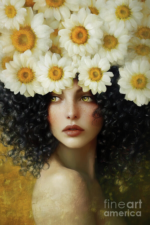 Crowned In Daisies Painting by Tina LeCour Crowned In Daisies Painting by Tina LeCour