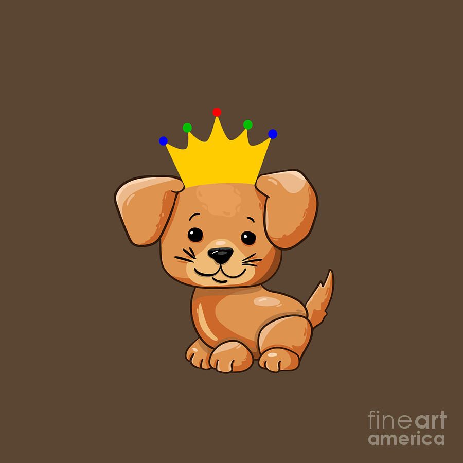 Crowned Puppy Digital Art