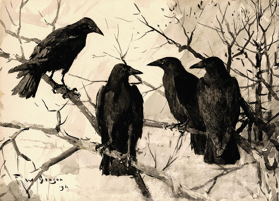 Crows Painting by Frank Weston Benson - Fine Art America