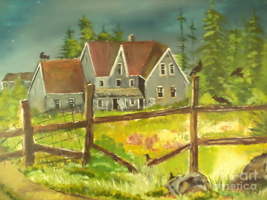 Crow,s House Painting # 258 Painting by Donald Northup