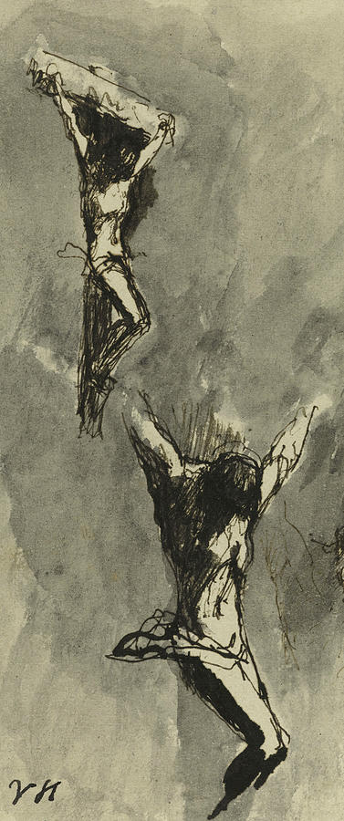 Crucified Drawing by Victor Hugo