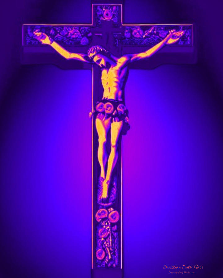Crucifix with HotRun Filtter Digital Art by Cindys Creative Corner