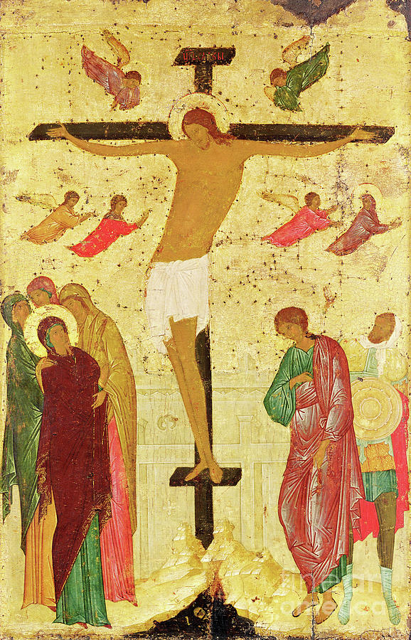Crucifixion, 1500 Painting by Russian School