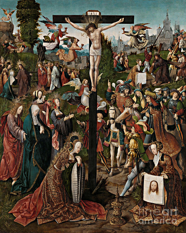 Crucifixion - CZXCF Painting by Jacob Cornelisz van Oostsanen
