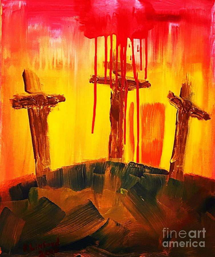 Crucifixion Resurrection Painting by Richard W Linford