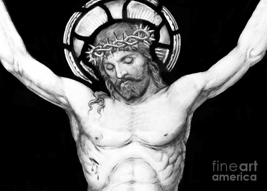 Crucify in Black and White Photograph by Munir Alawi