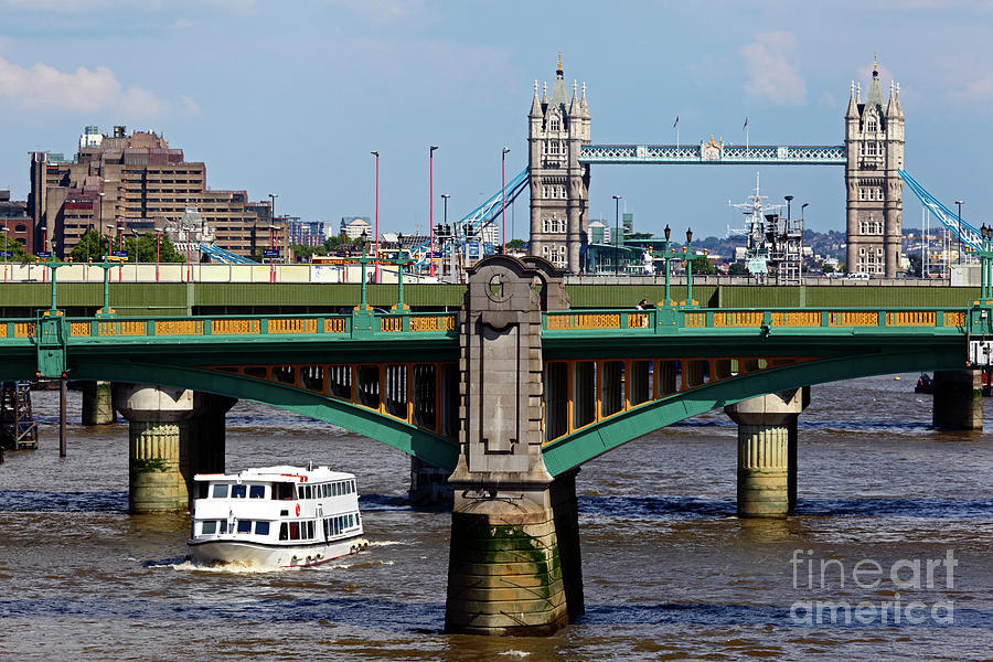 Cruise boat on River Thames London UK Photograph by James Brunker