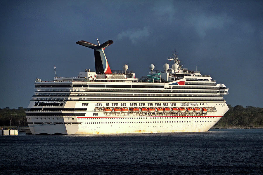 Cruise Ship Carnival Freedom Docked at Cozumel Photograph by Bill Swartwout