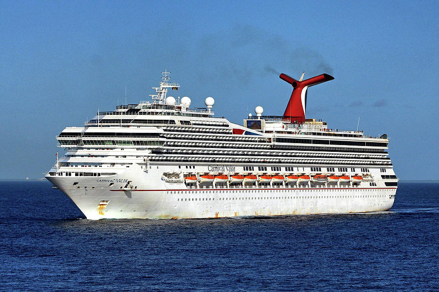 Cruise Ship Carnival Valor Approaching Cozumel Photograph by Bill Swartwout