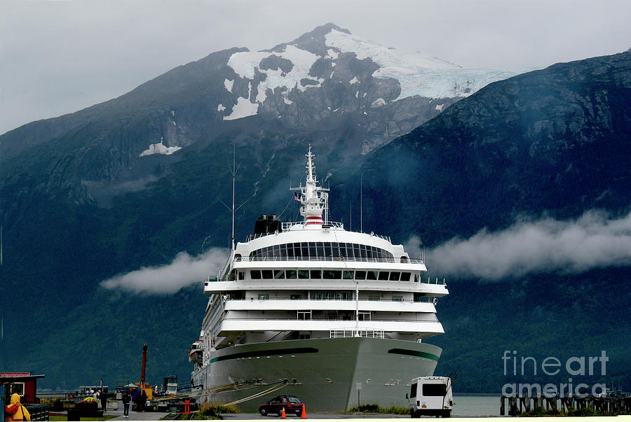 Cruise ship comes into an Alaskan port  Photograph by Gunther Allen