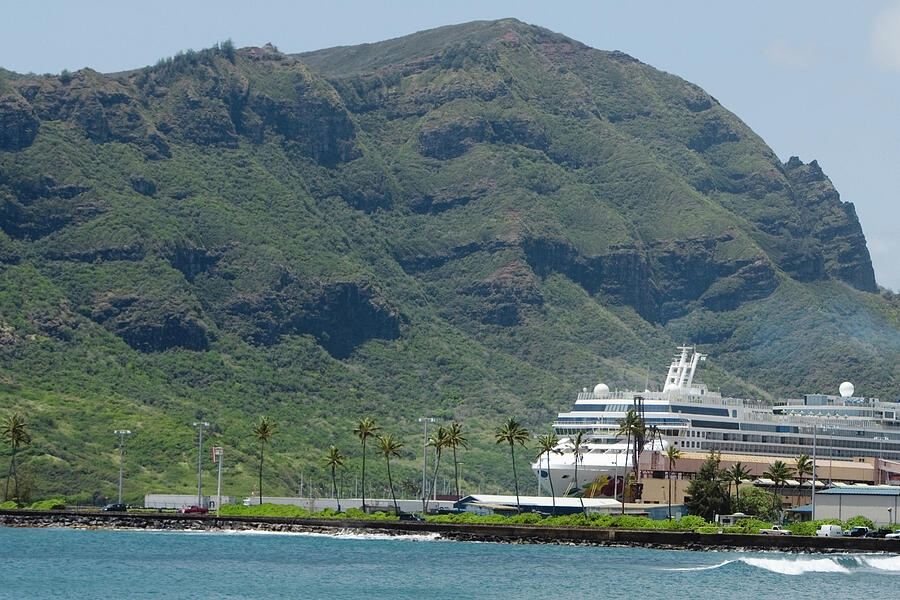 Cruise ship in the sea, Nawiliwili Beach Park, Kauai, Hawaii Islands, USA Photograph by Glowimages