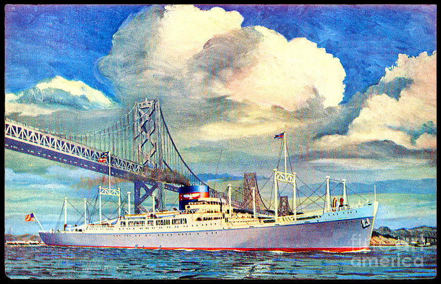 Cruise Ship Postcard ca 1920s Painting by Unknown