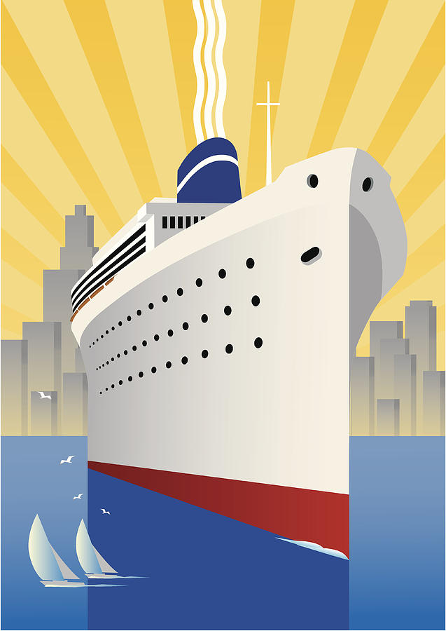 Cruise Ship Drawing by Stevegraham