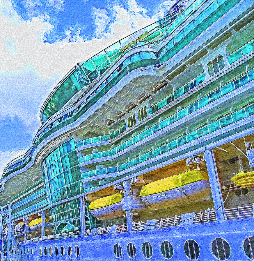 Cruise Ship Vibrance Digital Art by Island Hoppers Art