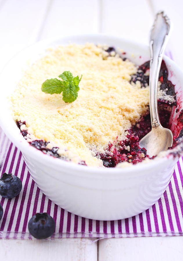Crumble With Blueberry, Bilberry Photograph by Alely