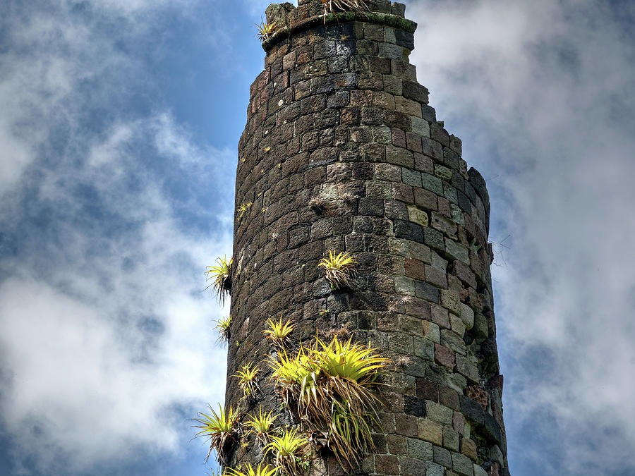 Stone Tower Photograph - Crumbling Stone Tower on Saint Kitts Island by Jill Nightingale
