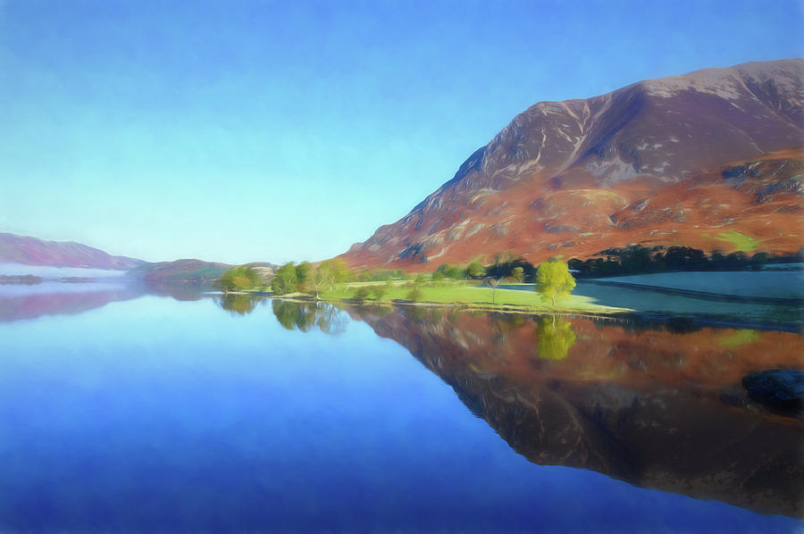 Crummock Water Reflections 3 Digital Art by Roy Pedersen
