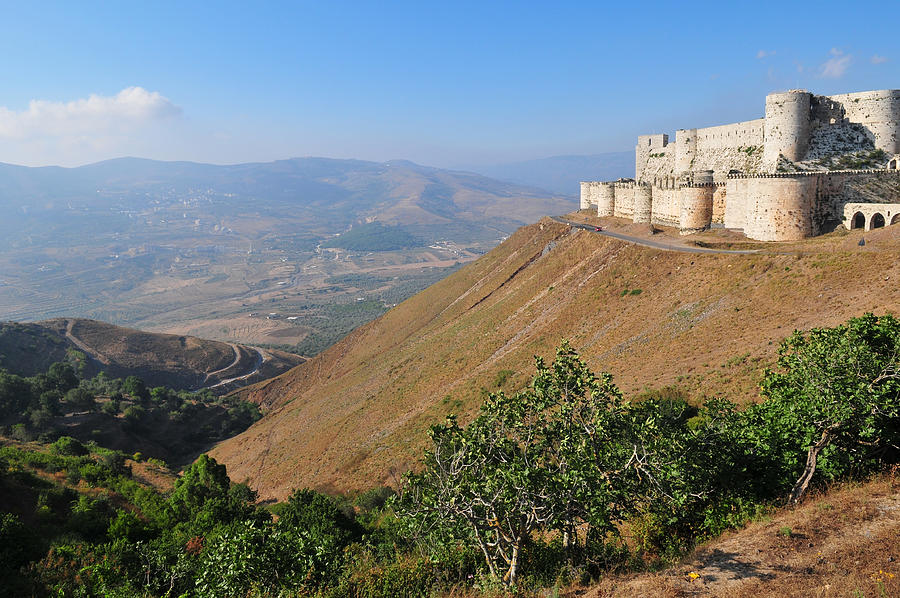 Crusader fortress of Crac des Chevaliers in Syria Photograph by Joel Carillet