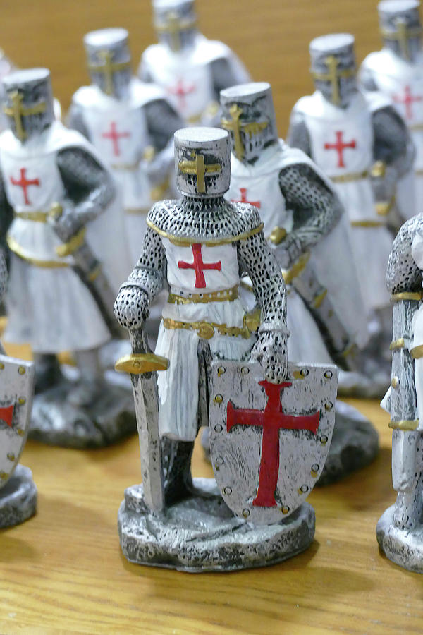 Crusader knights in white tunic Photograph by Steve Estvanik