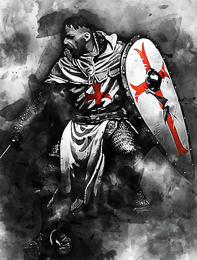 Crusader Warrior - 22 Painting by AM FineArtPrints