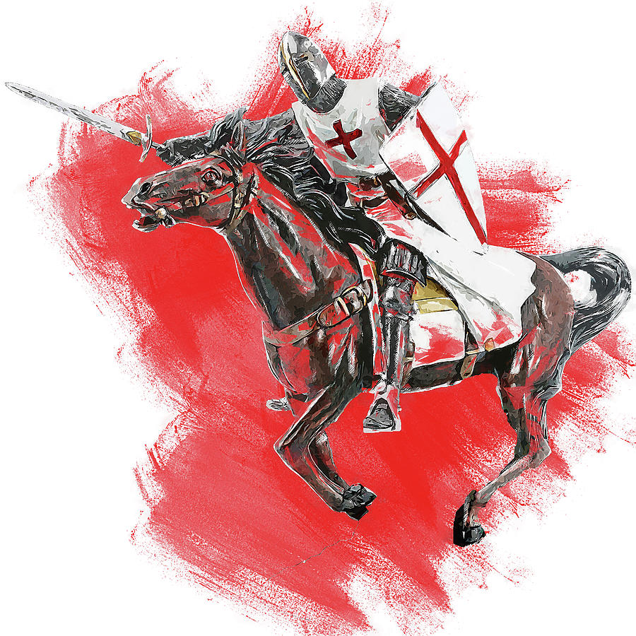 Crusader Warrior - 25 Painting by AM FineArtPrints