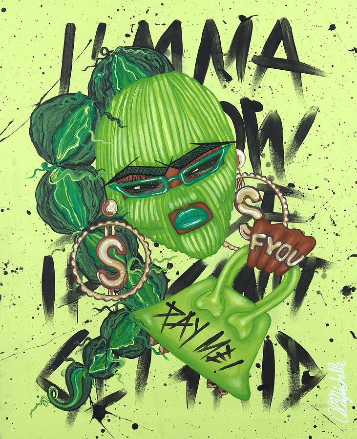 Crush On You 1 Green Painting by Aliya Michelle