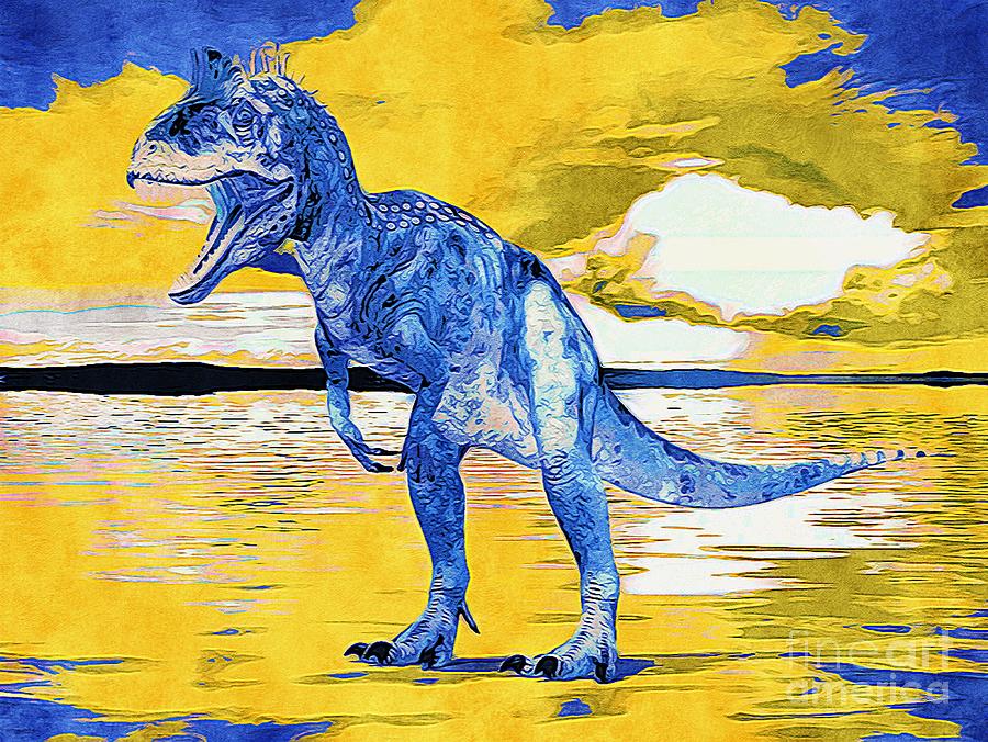 Cryolophosaurus Dinosaur Digital Art 01 Digital Art by Douglas Brown