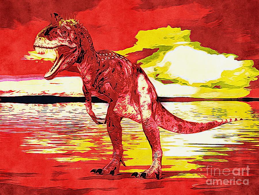 Cryolophosaurus Dinosaur Digital Art 02 Digital Art by Douglas Brown