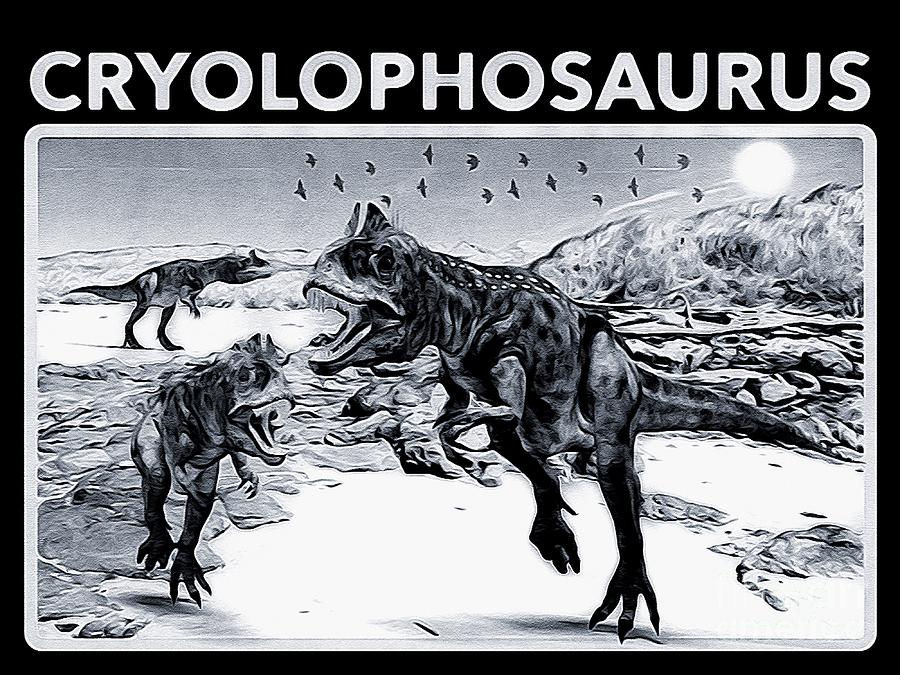 Cryolophosaurus Dinosaur pr01 Digital Art by Douglas Brown