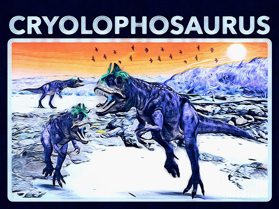 Cryolophosaurus Dinosaur pr02 Digital Art by Douglas Brown
