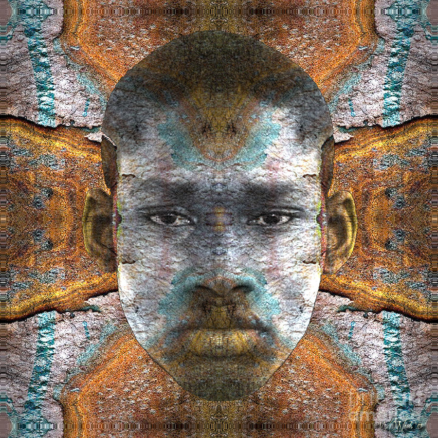 Portrait Digital Art - Cryptofacia 187 - Lucas by Walter Neal