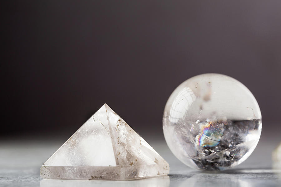 Crystal ball and crystal pyramid by Iuliia Malivanchuk Photograph by Iuliia Malivanchuk