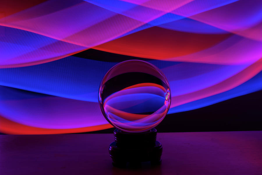 Crystal Ball Light Painting Photograph by Linda Howes