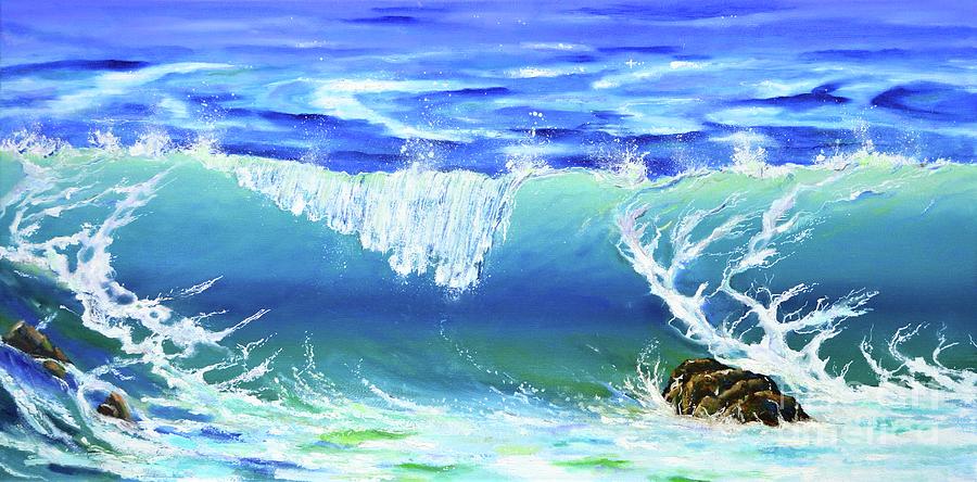 Crystal Blue Wave Painting by Mary Scott