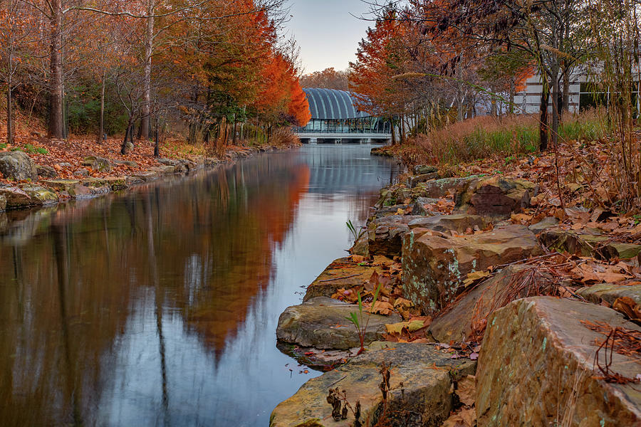 America Photograph - Crystal Bridges Museum Autumn Landscape by Gregory Ballos