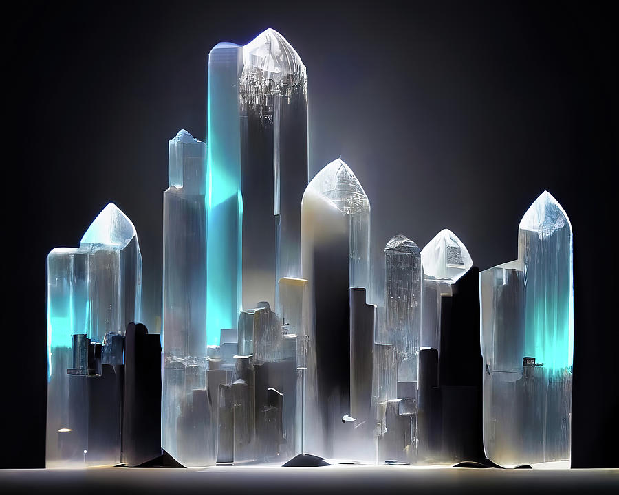 Crystal City Modern Architecture 02 Digital Art by Matthias Hauser