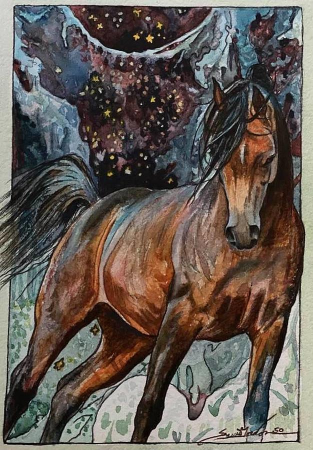 Horse Painting - Crystal Forest Arabian by Susie Gordon